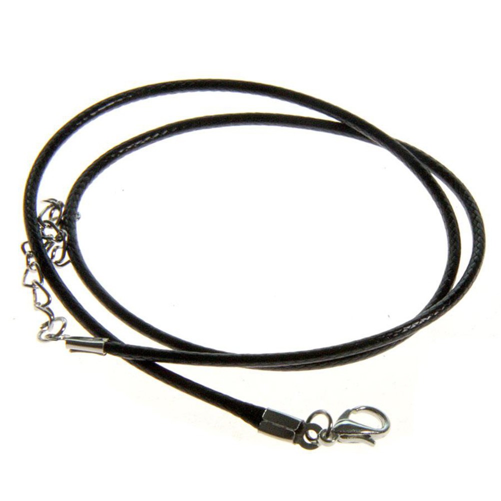 Colliers tour de cou 1,5 mm coton ciré fermoir mousqueton et chaînette (5 pièces)