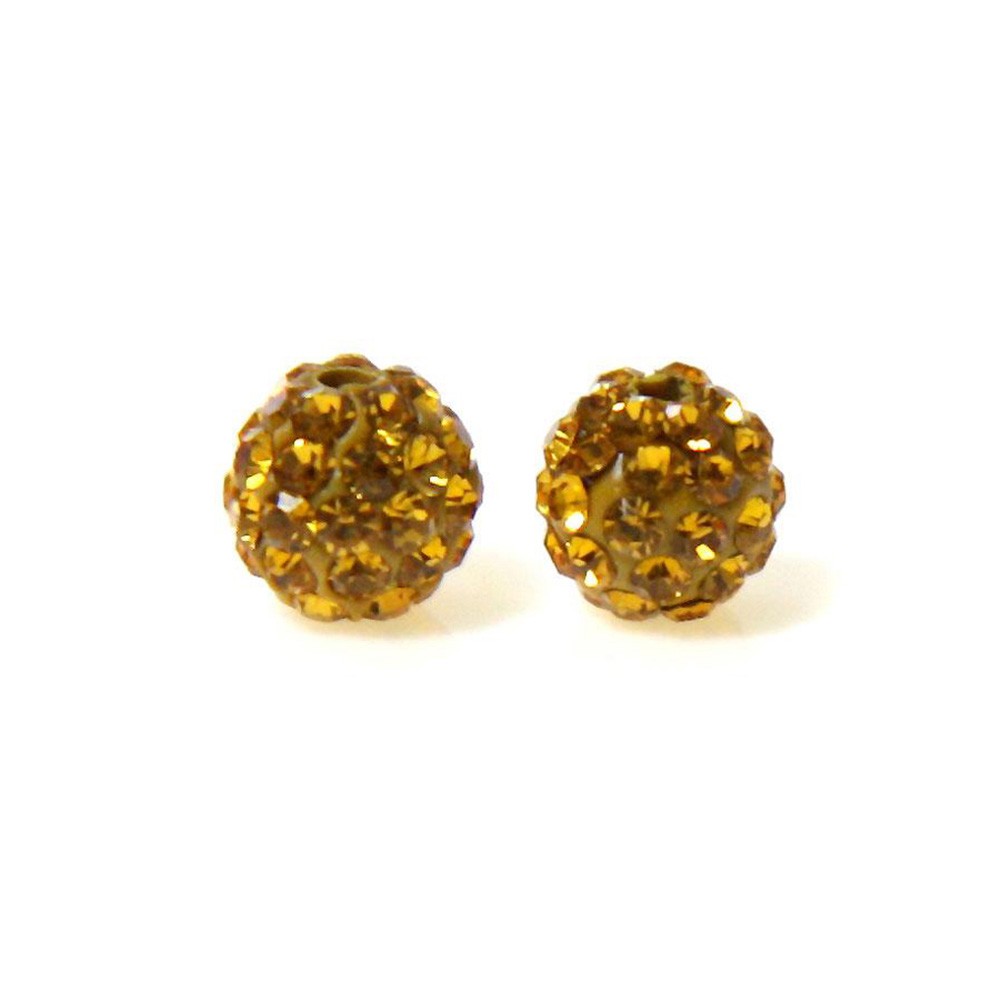 Perles shamballa rondes 50 strass en cristal 8 mm (5 pièces)