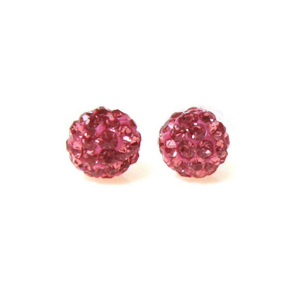 Perles shamballa rondes 50 strass en cristal 8 mm (5 pièces)