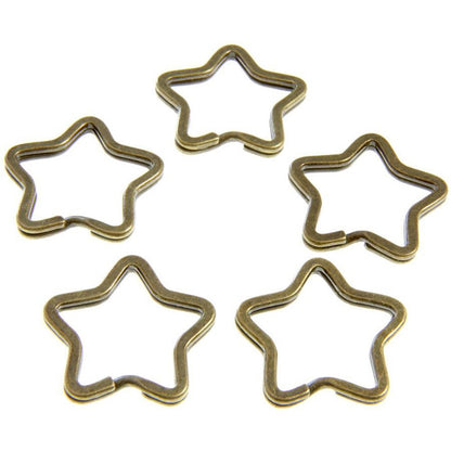 Anneaux porte clé Etoile (5 pièces)