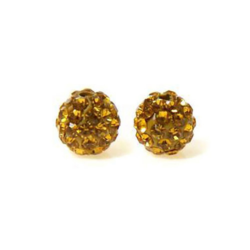 Perles shamballa rondes à strass cristal 12 mm (5 pièces)