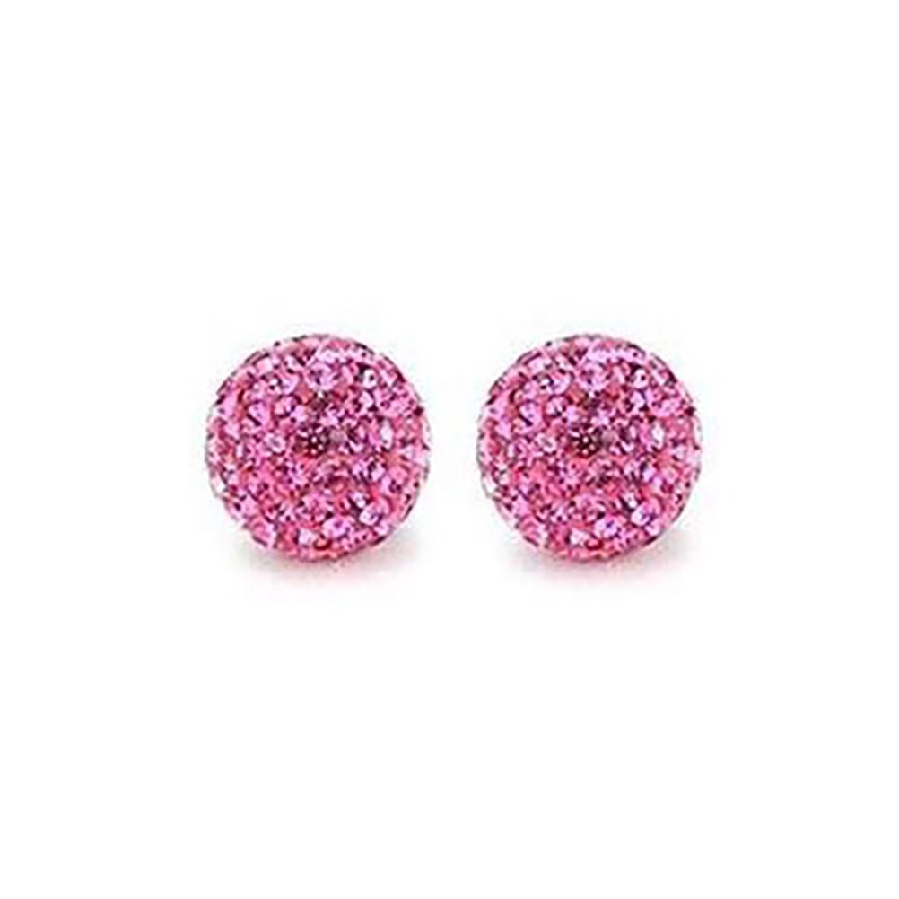 Perles shamballa rondes à strass cristal 12 mm (5 pièces)