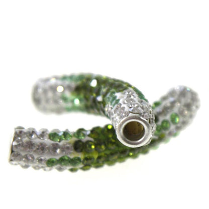 Perles shamballa tubes en cristal bicolores 45 mm (1 pièce)
