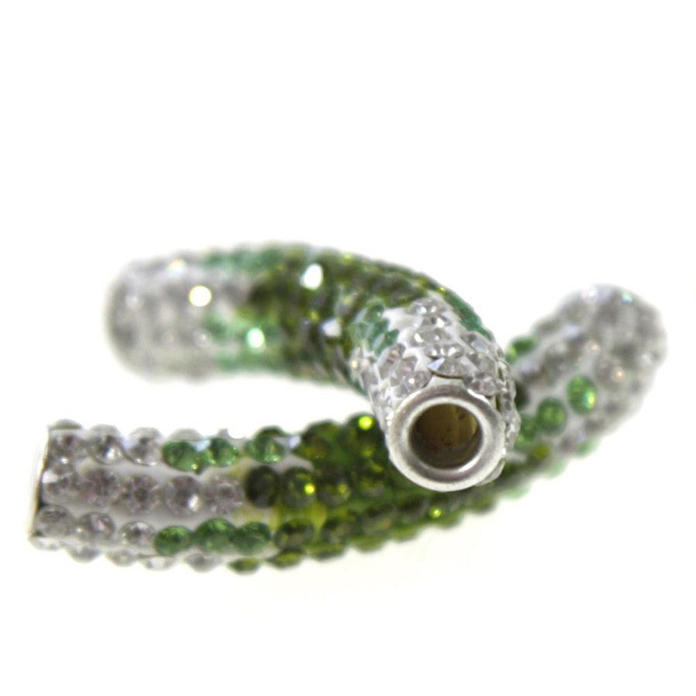 Perles shamballa tubes en cristal bicolores 45 mm (1 pièce)