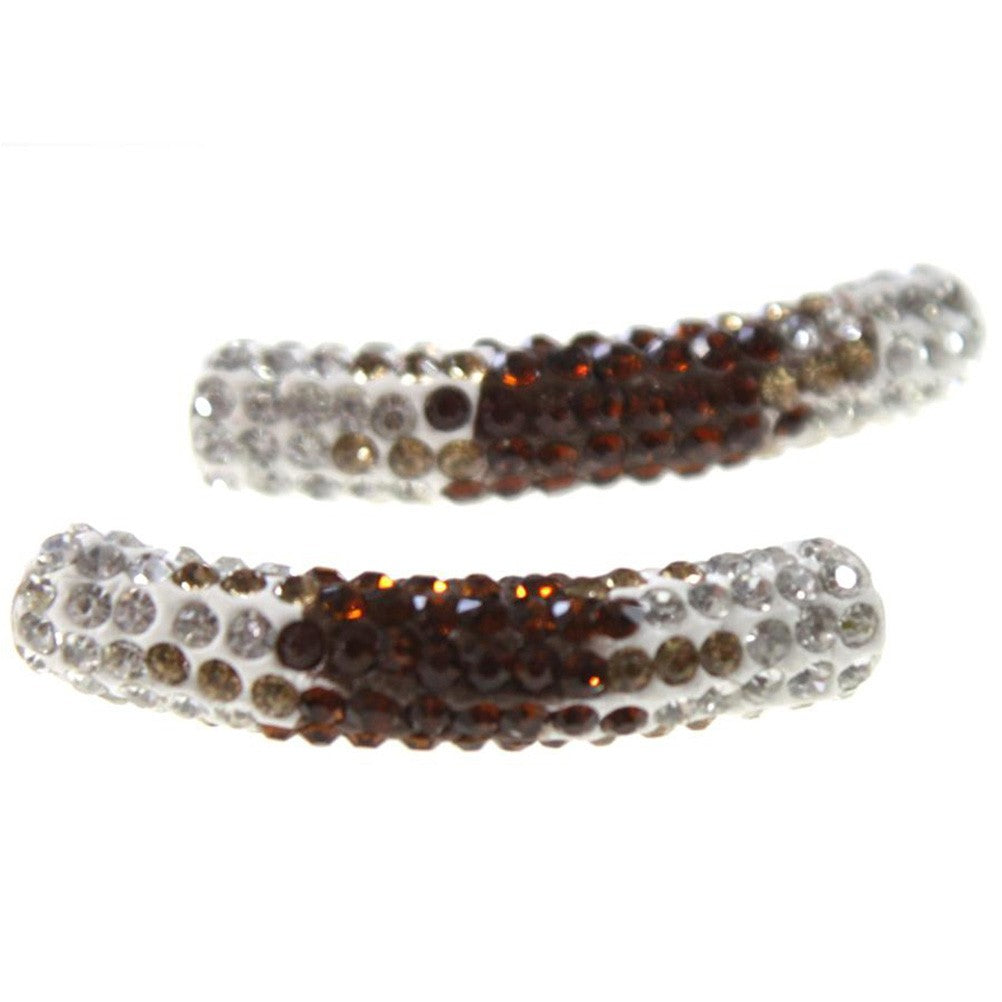 Perles shamballa tubes en cristal bicolores 45 mm (1 pièce)