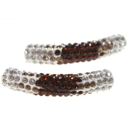 Perles shamballa tubes en cristal bicolores 45 mm (1 pièce)