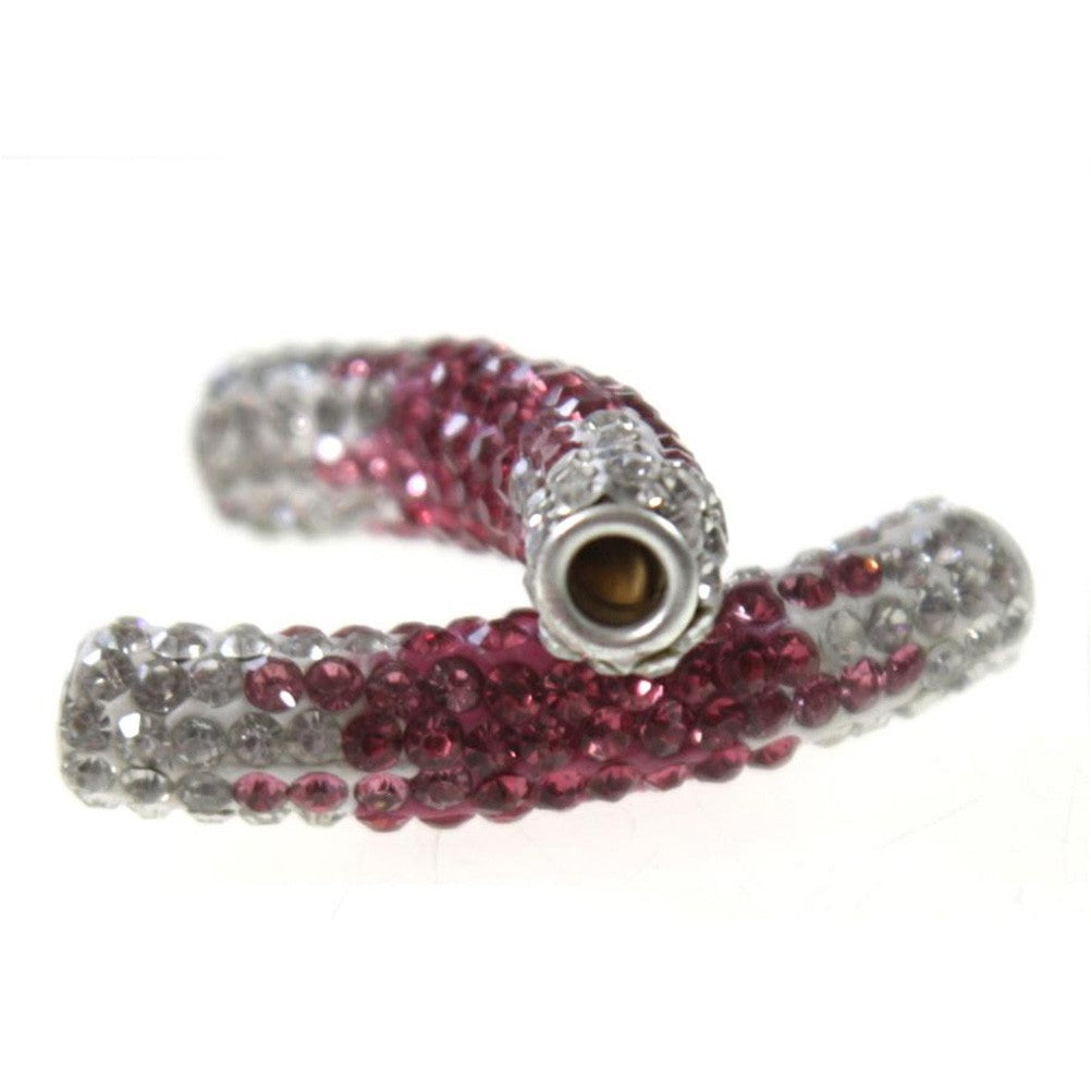 Perles shamballa tubes en cristal bicolores 45 mm (1 pièce)