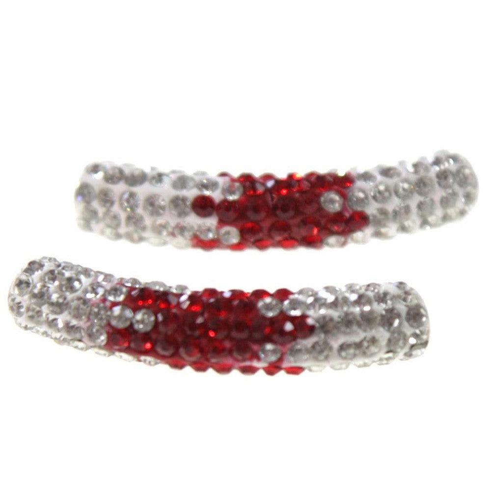 Perles shamballa tubes en cristal bicolores 45 mm (1 pièce)