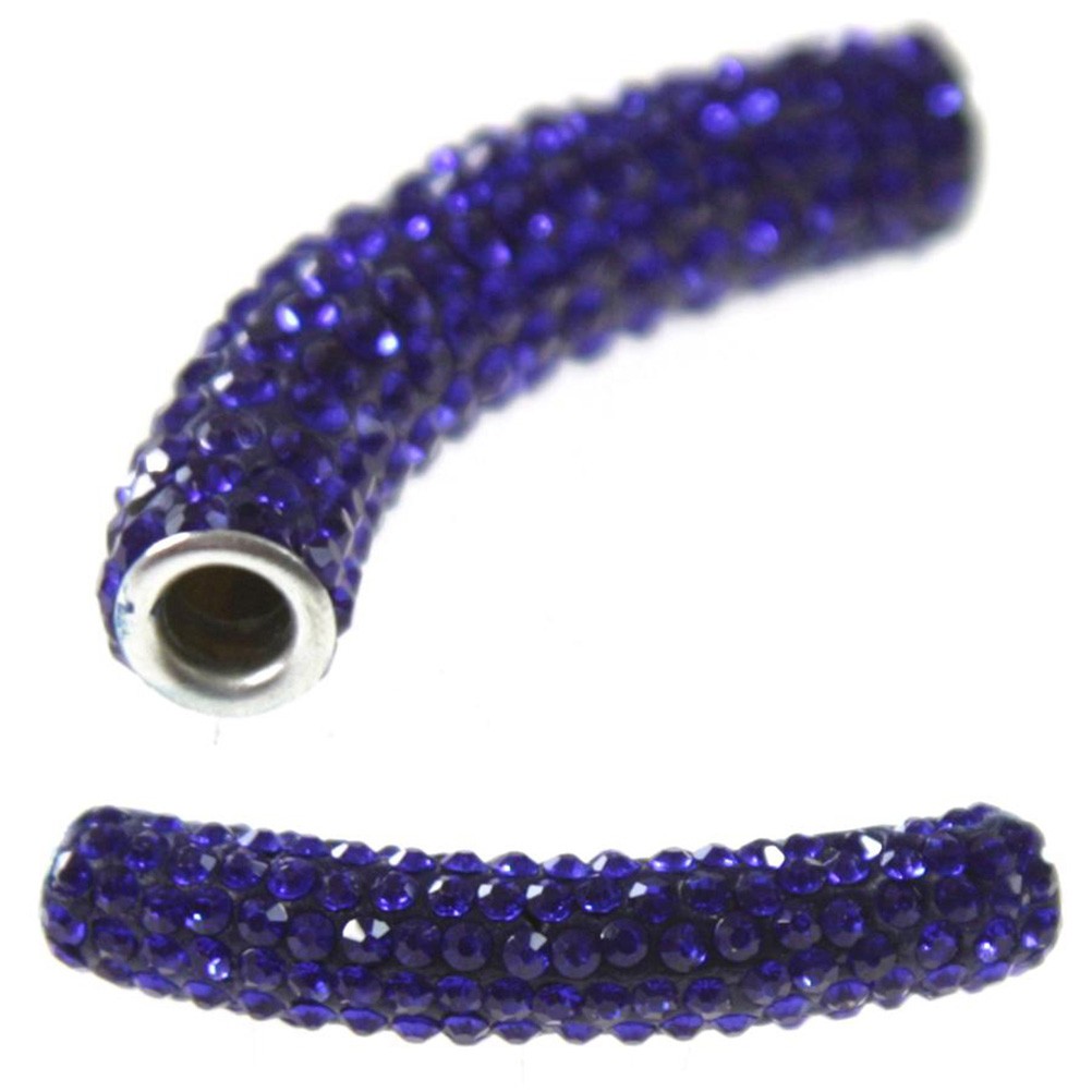 Perles shamballa tubes pierre de cristal 45 mm (1 pièce)