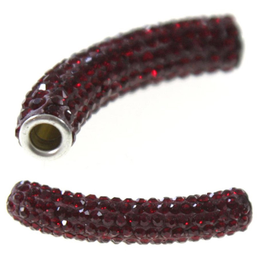 Perles shamballa tubes pierre de cristal 45 mm (1 pièce)