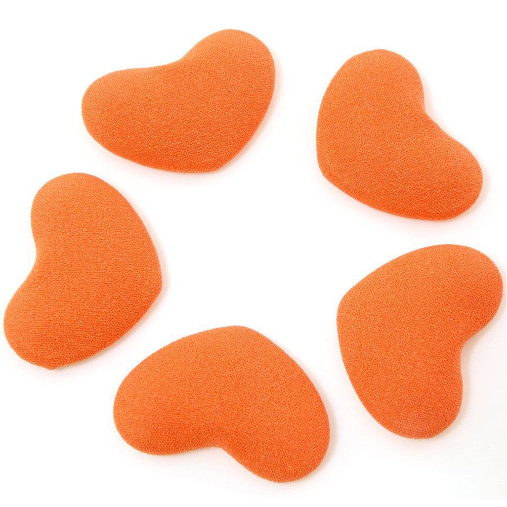 Bouton tissu cœur à coller accessoire bijoux (5 pièces)
