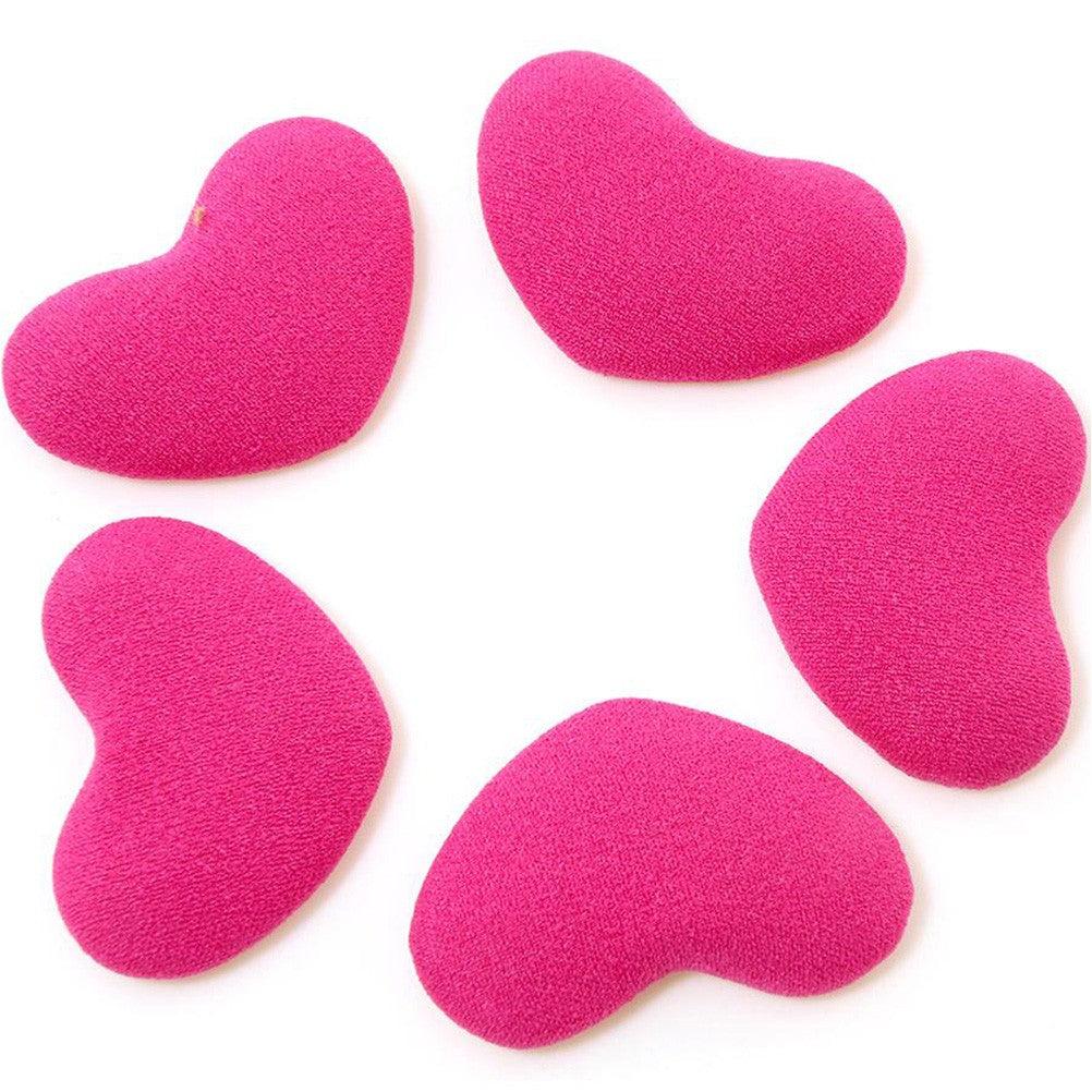 Bouton tissu cœur à coller accessoire bijoux (5 pièces)