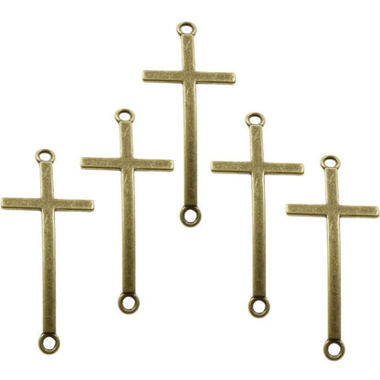 Connecteurs bracelets Croix (5 pièces)