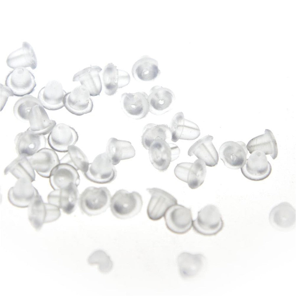 Fermoir boucle d'oreille plastique transparent