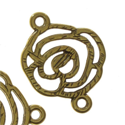 Connecteurs bijoux Fleur rose (5 pièces)