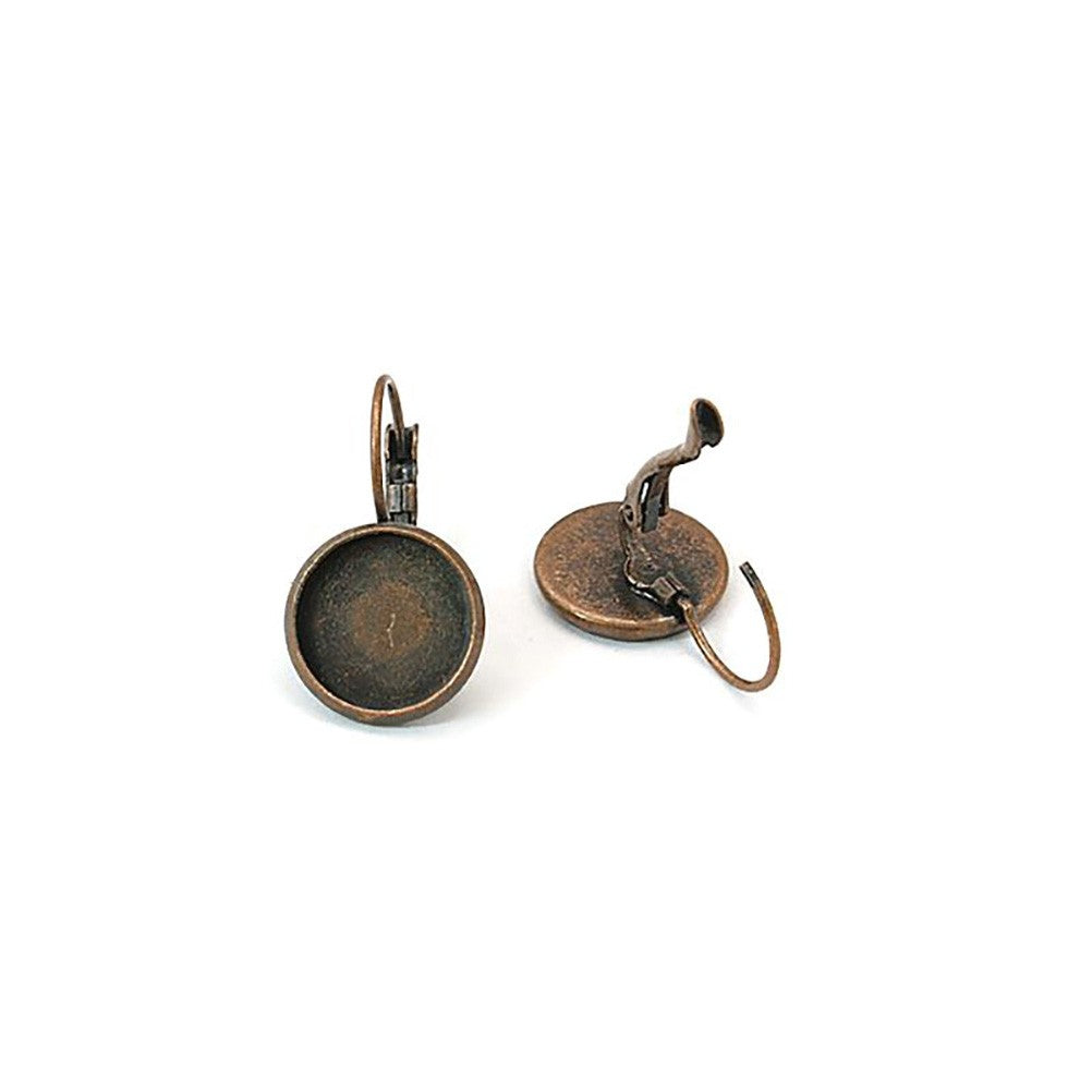 Boucles dormeuses support cabochon 25 x 14 mm (6 pièces)