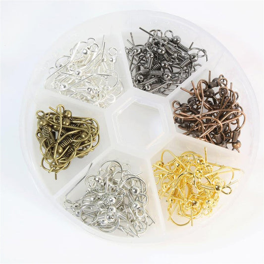 Kit crochets d'oreilles 6 couleurs 18 mm (120 pièces)
