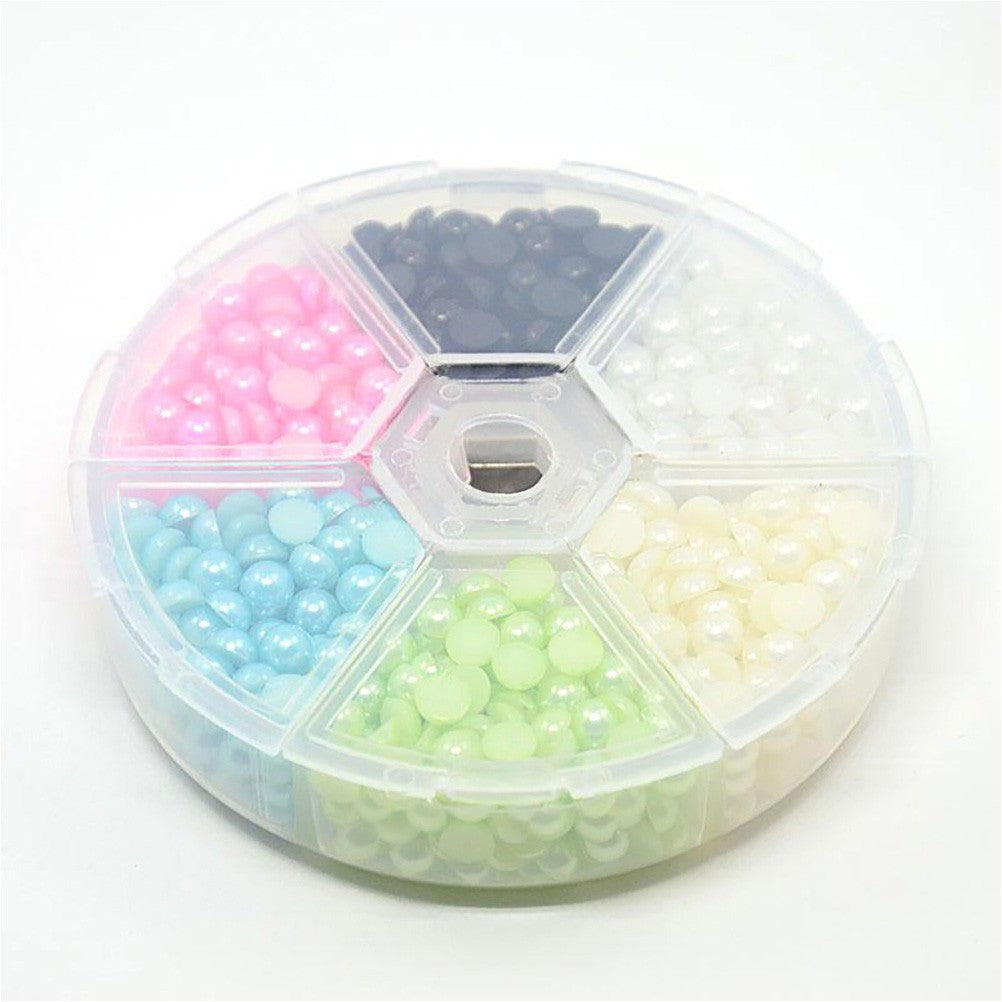 Kit cabochons perles nacrées pastels 5 x 2,5 mm (990 pièces)