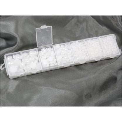 Kit cabochons perles crème plusieurs tailles (1000 pièces)