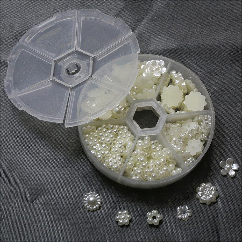 Kit accessoires fleurs nacrées à coller (240 pièces)