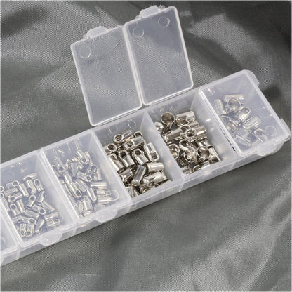 Kit embout cordon à coller plusieurs dimensions (180 pièces)