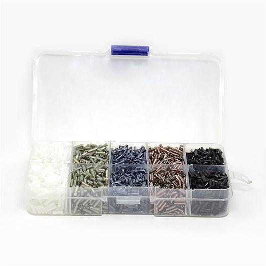 Kit perles de rocaille Bugle tubes 6 x 1,8 mm (4000 pièces)