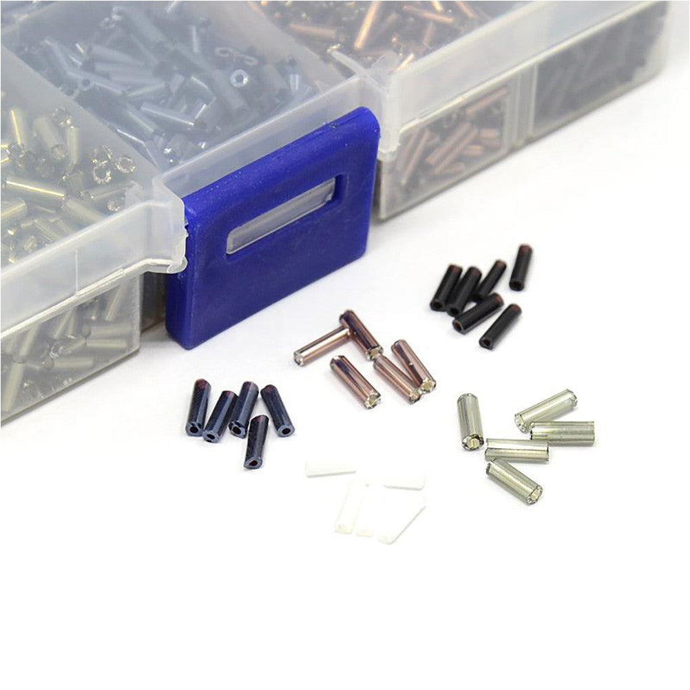 Kit perles de rocaille Bugle tubes 6 x 1,8 mm (4000 pièces)
