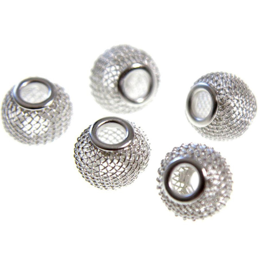 Perles metal tressé boules treillis 12 mm (5 pièces)