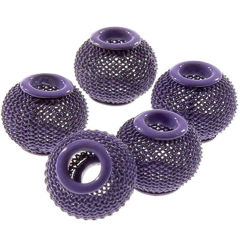 Perles metal tressé boules treillis 12 mm (5 pièces)