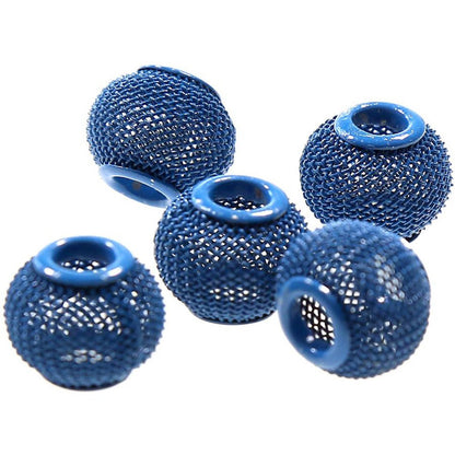 Perles metal tressé boules treillis 12 mm (5 pièces)