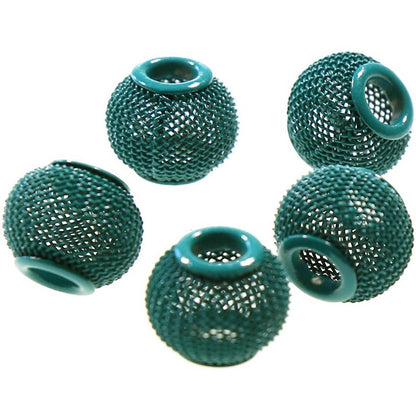 Perles metal tressé boules treillis 12 mm (5 pièces)