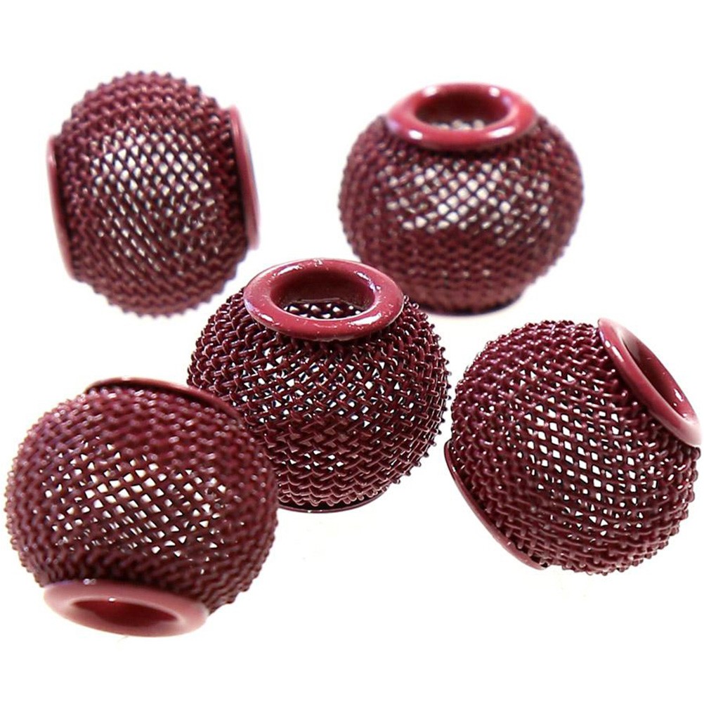 Perles metal tressé boules treillis 12 mm (5 pièces)