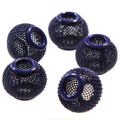 Perles metal tressé boules treillis 12 mm (5 pièces)