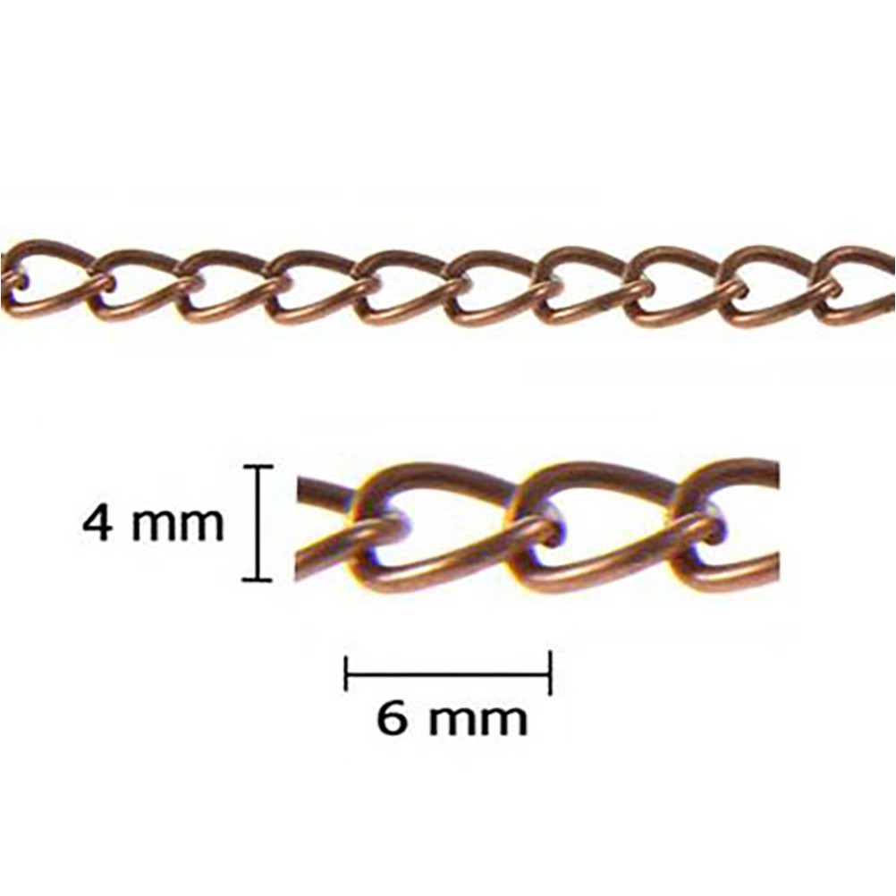 Chaine maillons gourmette 6 x 4 mm (1 mètre)