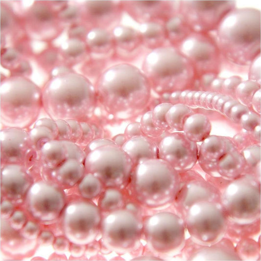 Perles nacrées 6 mm en verre de Bohême couleurs pastel lot de 50