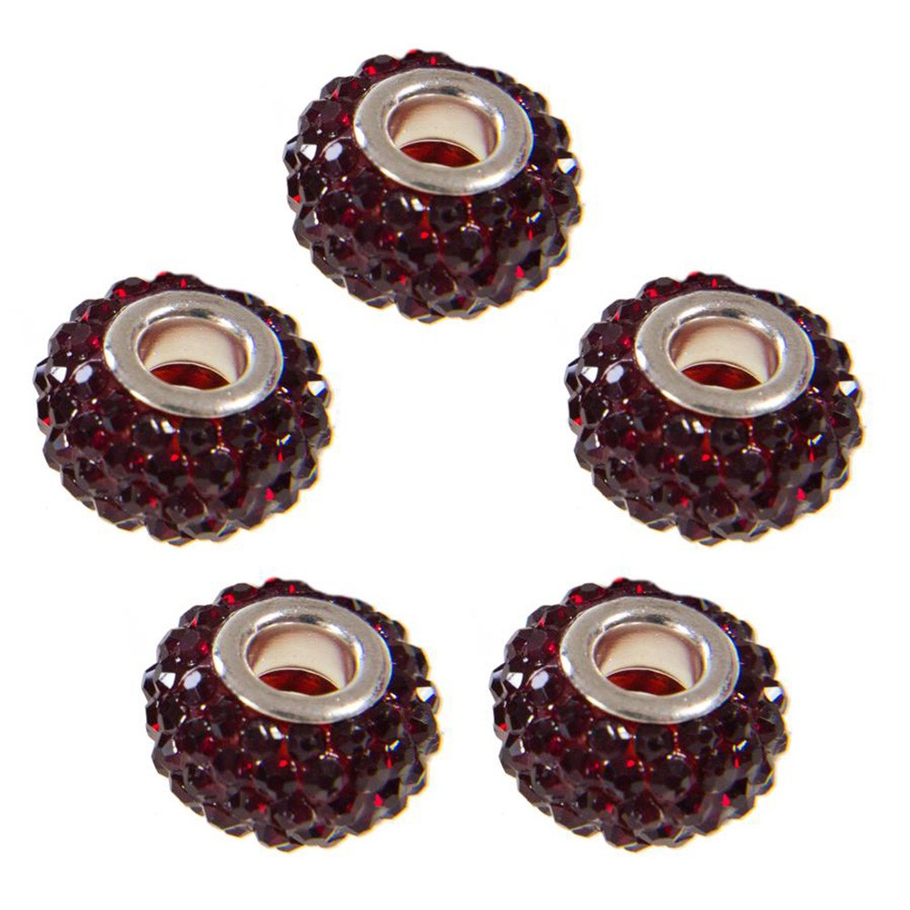 Perles shamballa rondes soucoupes strass cristal 12 mm (lot de 5)