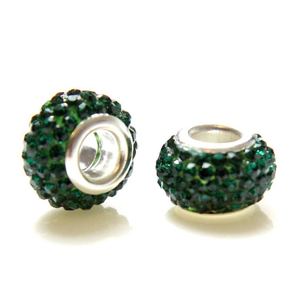 Perles shamballa rondes soucoupes strass cristal 12 mm (lot de 5)