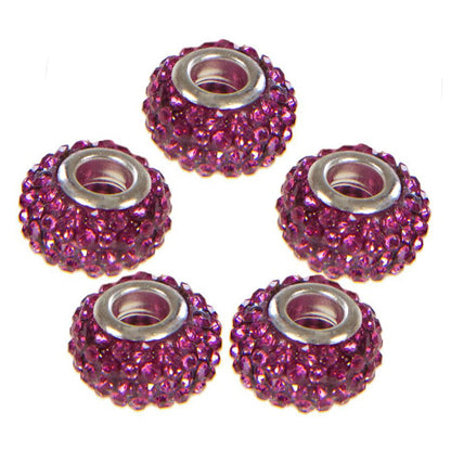 Perles shamballa rondes soucoupes strass cristal 12 mm (lot de 5)