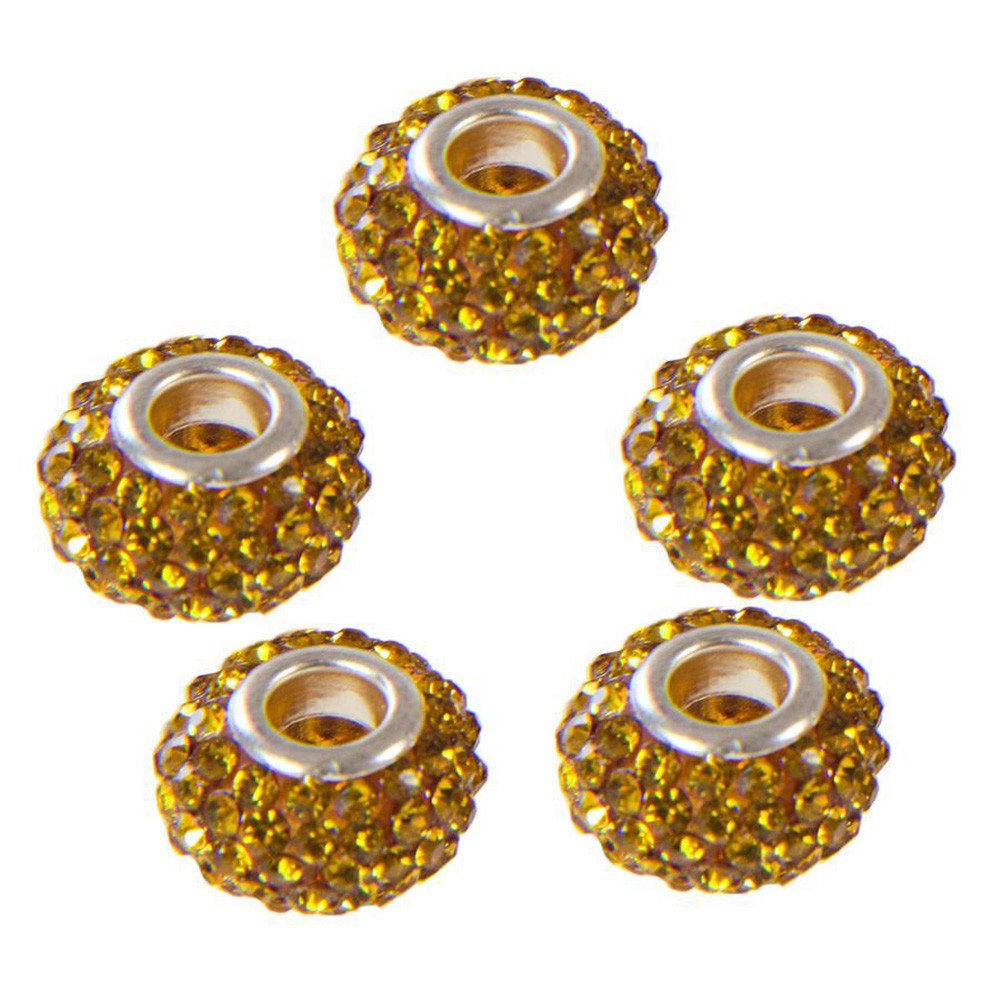 Perles shamballa rondes soucoupes strass cristal 12 mm (lot de 5)