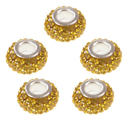Perles shamballa rondes soucoupes strass cristal 12 mm (lot de 5)