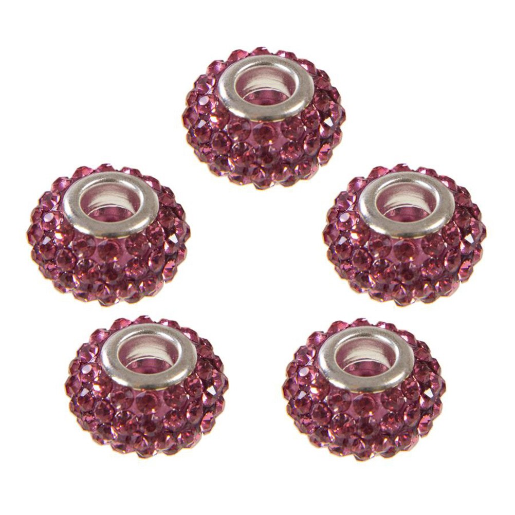 Perles shamballa rondes soucoupes strass cristal 12 mm (lot de 5)