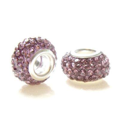 Perles shamballa rondes soucoupes strass cristal 12 mm (lot de 5)