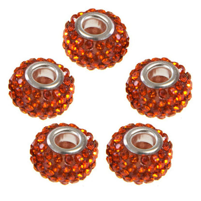 Perles shamballa rondes soucoupes strass cristal 12 mm (lot de 5)