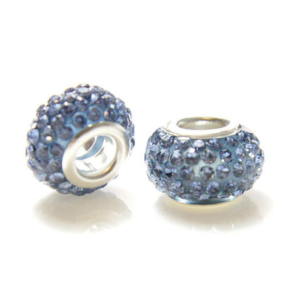 Perles shamballa rondes soucoupes strass cristal ( 5 pièces ) ( 14 mm de diamètre )