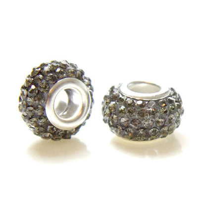 Perles shamballa rondes soucoupes strass cristal ( 5 pièces ) ( 14 mm de diamètre )