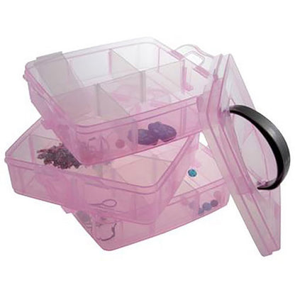 Boite de rangement plastique bijoux apprêts 18 compartiments