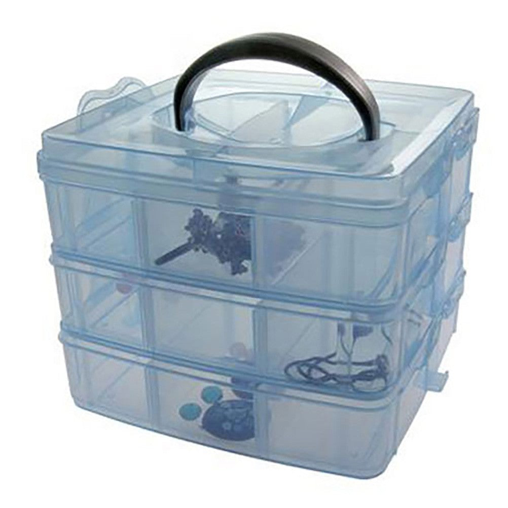 Boite de rangement plastique bijoux apprêts 18 compartiments