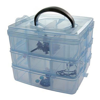 Boite de rangement plastique bijoux apprêts 18 compartiments