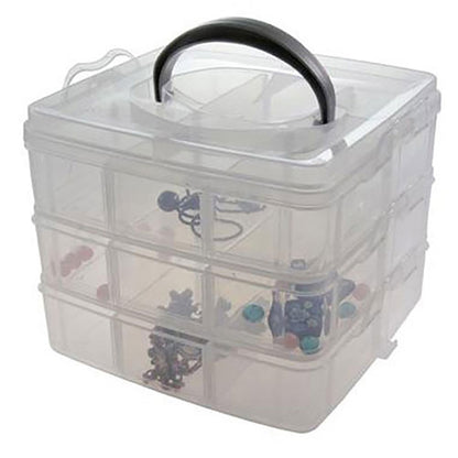 Boite de rangement plastique bijoux apprêts 18 compartiments