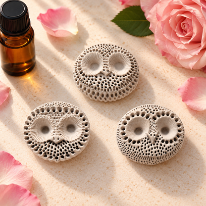 🦉 Trio de Chouettes & Hiboux – Diffuseurs de Parfum Artisanaux en Plâtre Céramique